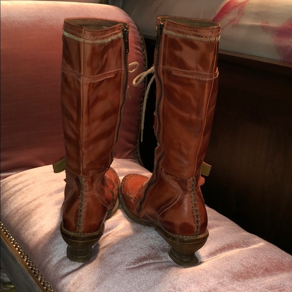 Rare Dkode Orange Leather Boot Size 38 - Picture 3 of 8